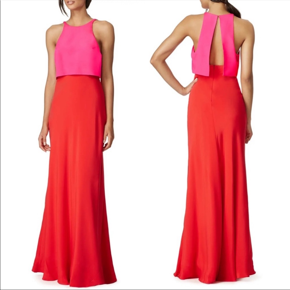 Jill Jill Stuart red top pink maxi dress size 0